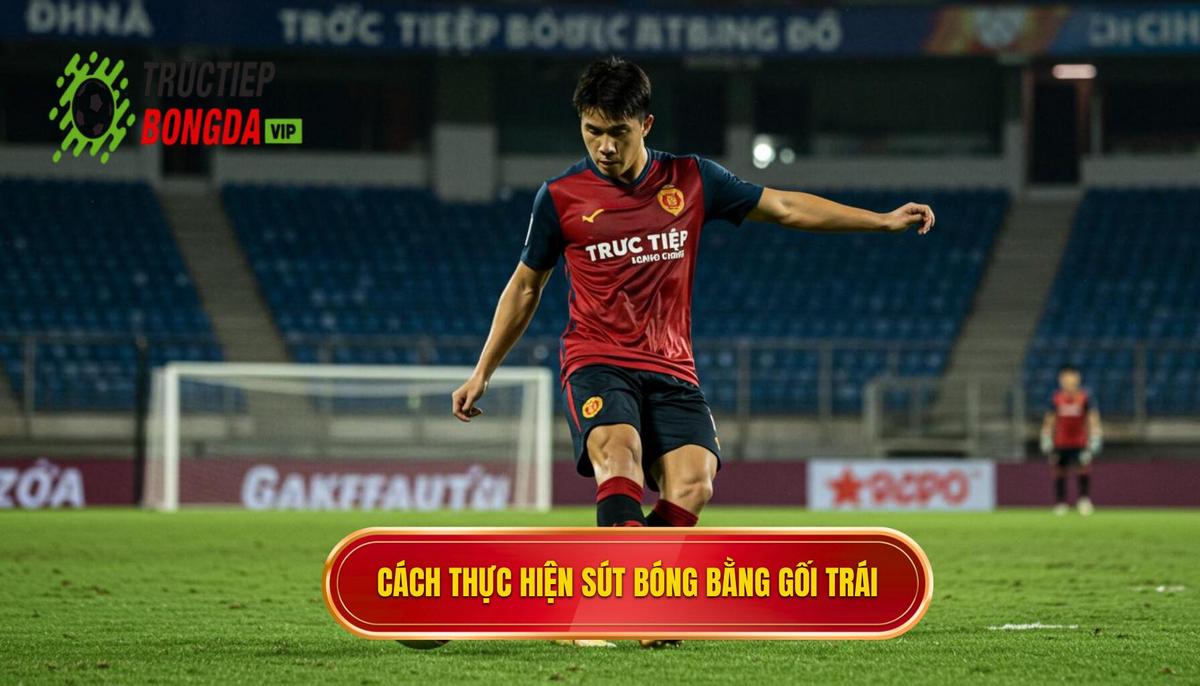 Các bước chi tiết thực hiện Kỹ thuật sút bóng bằng đầu gối trái