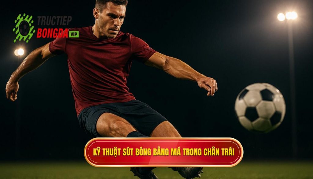 Kỹ thuật sút bóng bằng má trong chân trái