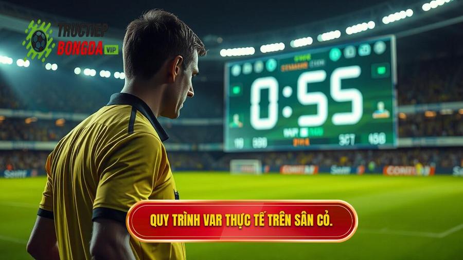 1. Quy trình VAR thực tế trên sân cỏ.